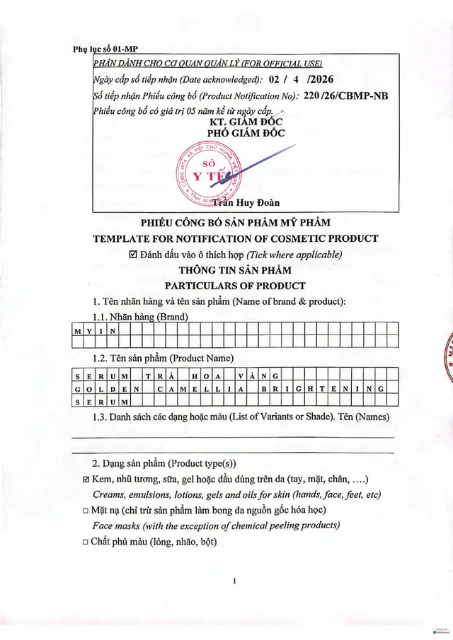 Công bố Tinh chất dưỡng tóc
