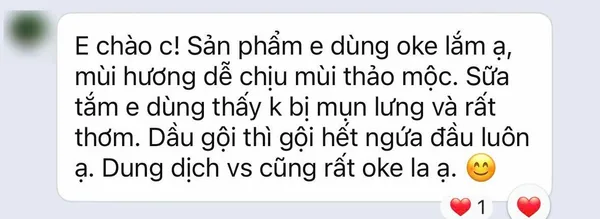 Cảm nhận khách về bộ chăm sóc tóc