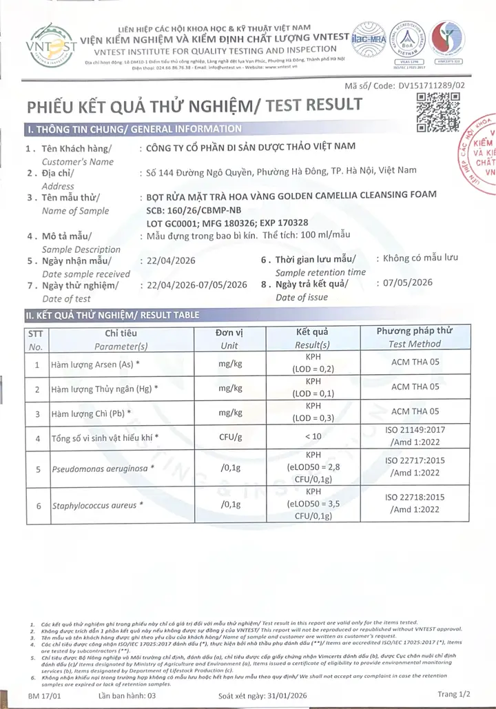 PKN Bọt rửa mặt THV